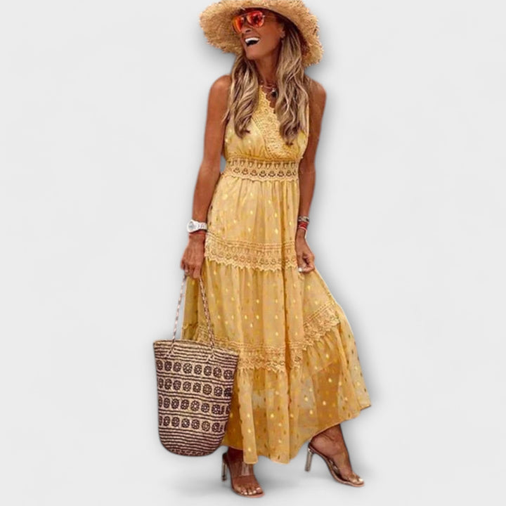 Lola | Robe maxi en dentelle bohème