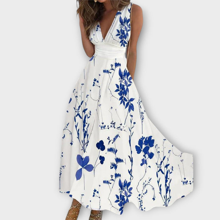 Romy - Robe florale à col en V