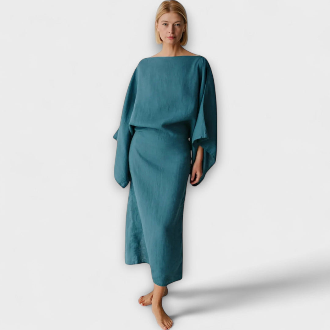 Dana | Robe kimono en lin et coton