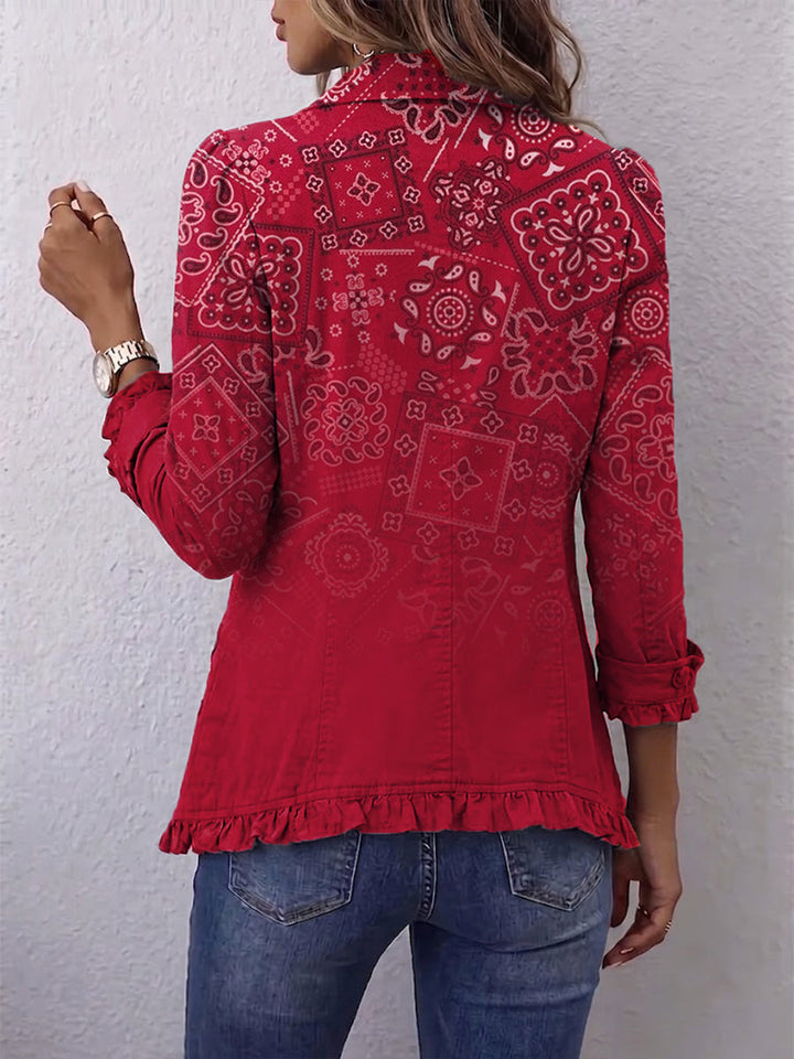 CRISELLE | VESTE BOHÈME PAISLEY OMBRÉ À VOLANTS