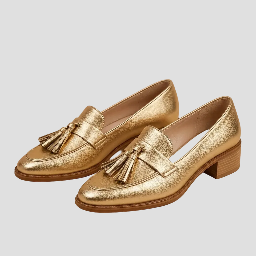 CÉLESTE | MOCASSINS DORÉS ÉLÉGANTS