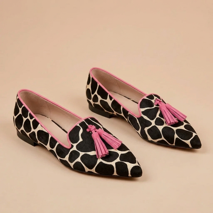 JULIA | MOCASSINS LÉOPARD À POMPONS