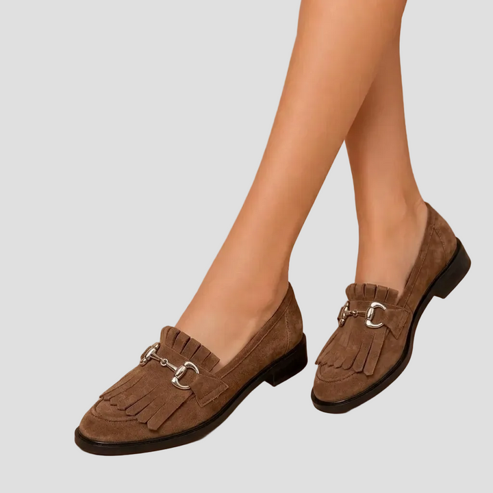 FLEUR | MOCASSINS MARRON BOUT ROND