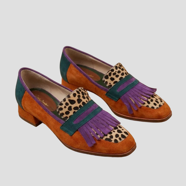 FALLON | MOCASSINS LÉOPARD MARRON