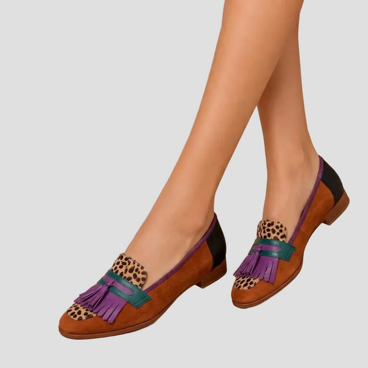 FALLON | MOCASSINS LÉOPARD MARRON