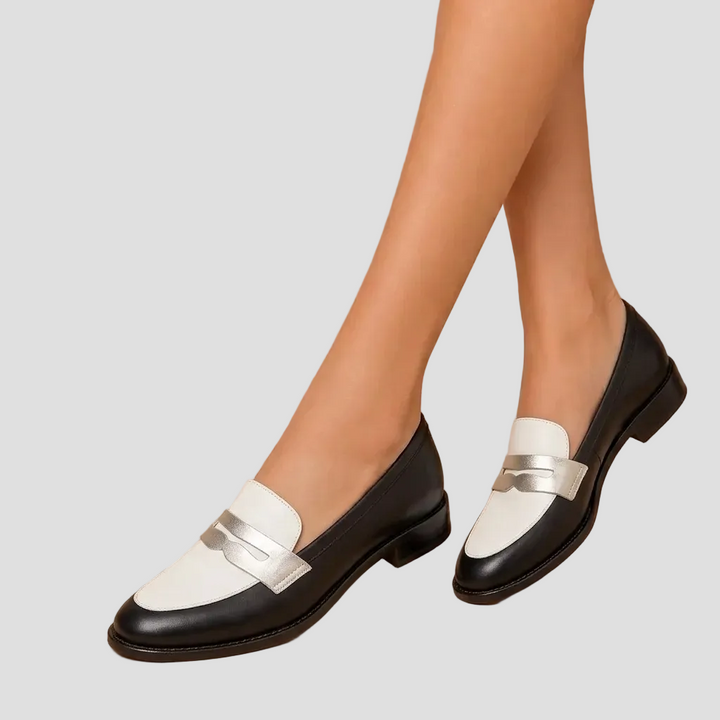 XARA | MOCASSINS NOIRS MÉTALLIQUES