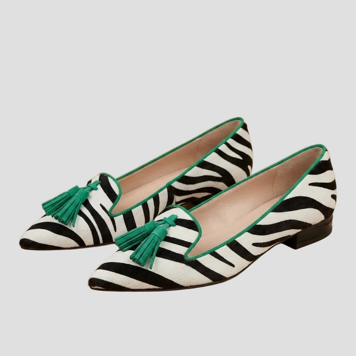 RIANE | MOCASSINS ZÈBRE VERTS