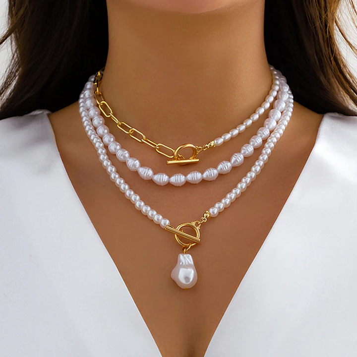 Collier de perles vintage multirang