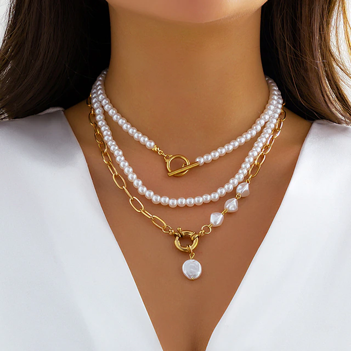 Collier de perles vintage multirang