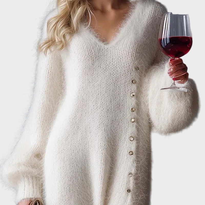 Brielle | Robe douce en maille à col en V