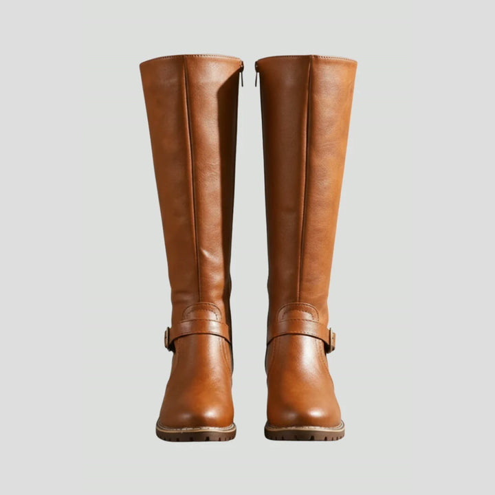 Estelle | Bottes hautes à fermeture zippée latérale et détail de boucle