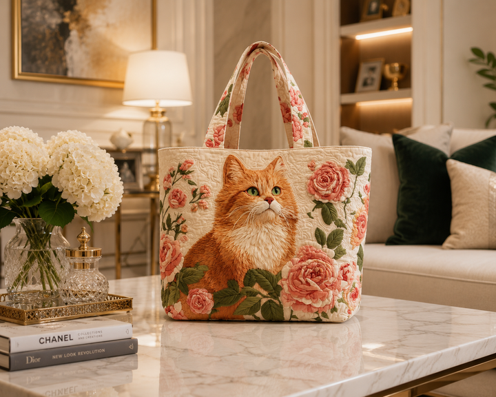 SAC MATELASSÉ | GINGER CAT WITH ROSES