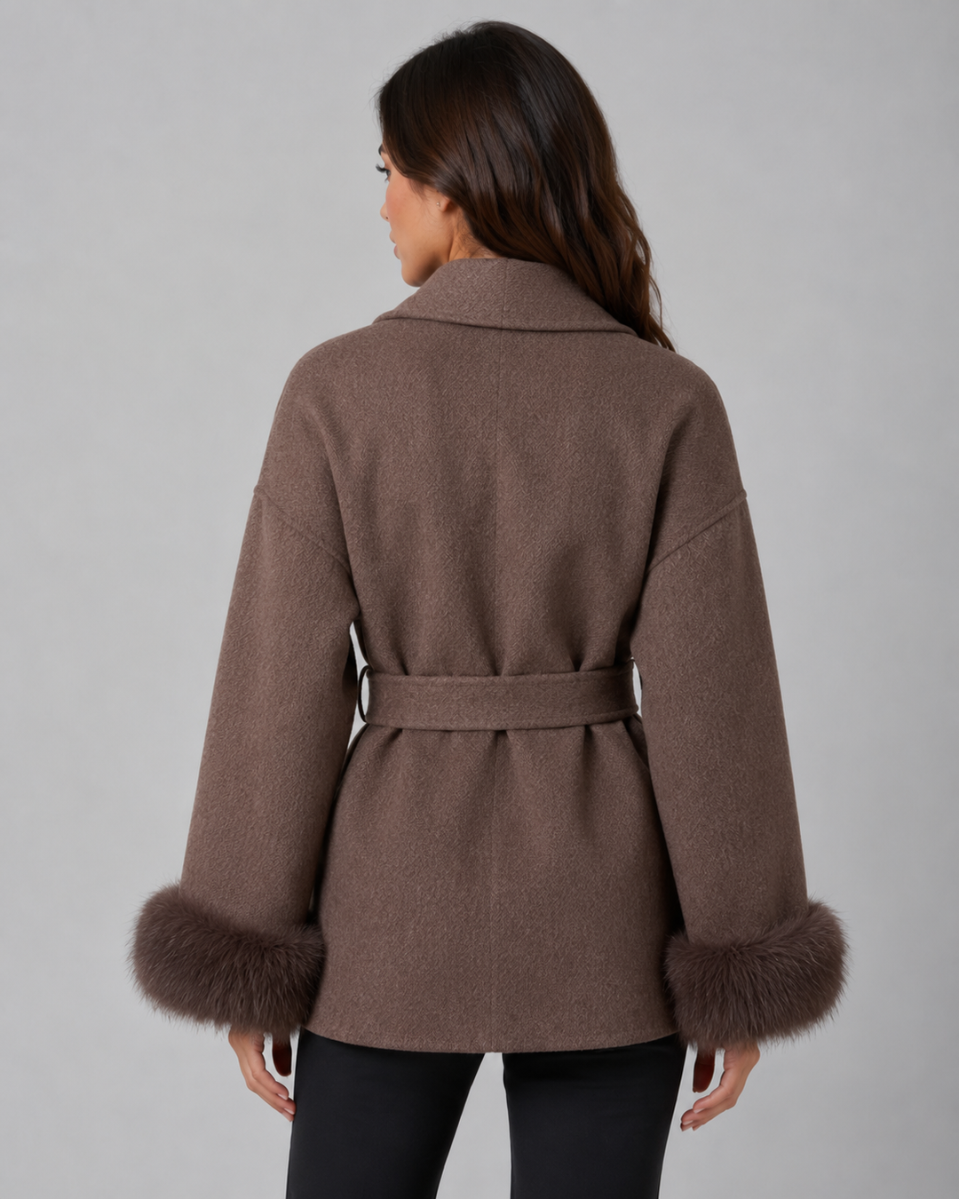 ELSA | MANTEAU EN FAUSSE FOURRURE CEINTURÉ