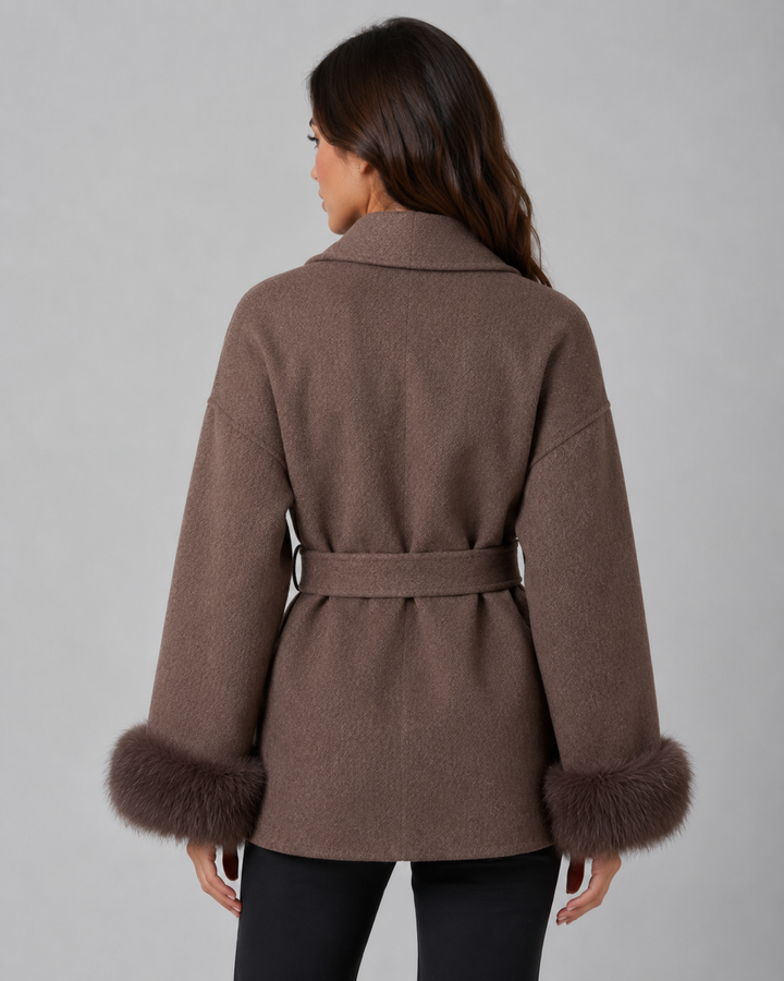ELSA | MANTEAU EN FAUSSE FOURRURE CEINTURÉ
