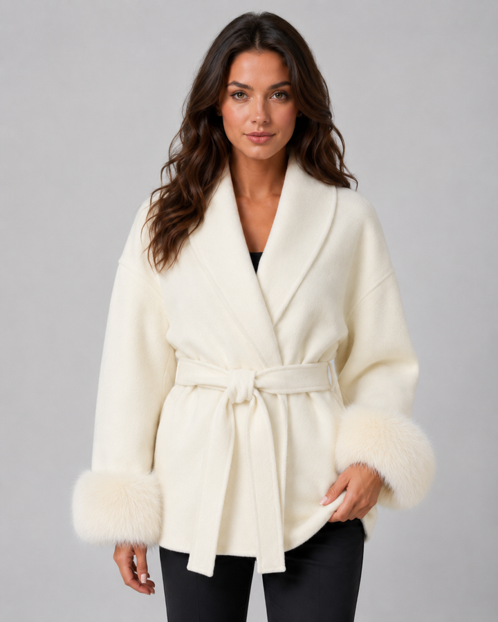 ELSA | MANTEAU EN FAUSSE FOURRURE CEINTURÉ