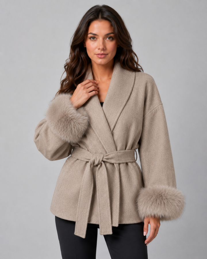 ELSA | MANTEAU EN FAUSSE FOURRURE CEINTURÉ