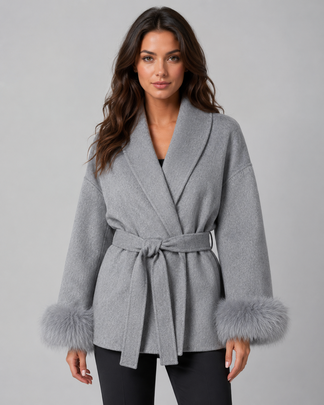 ELSA | MANTEAU EN FAUSSE FOURRURE CEINTURÉ