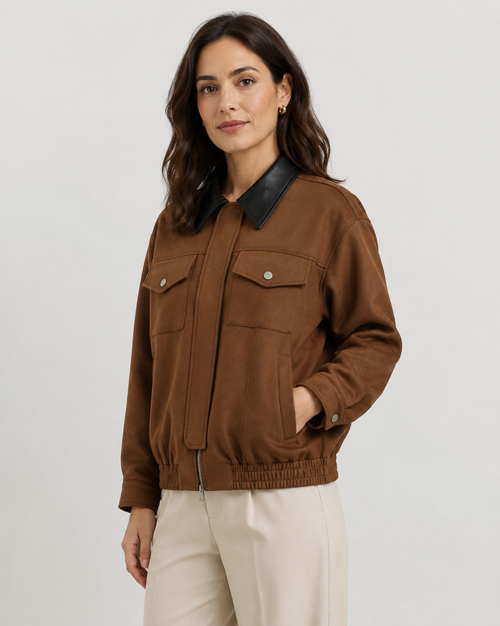 ÉLODIE | VESTE EN SIMILICUIR COURTE