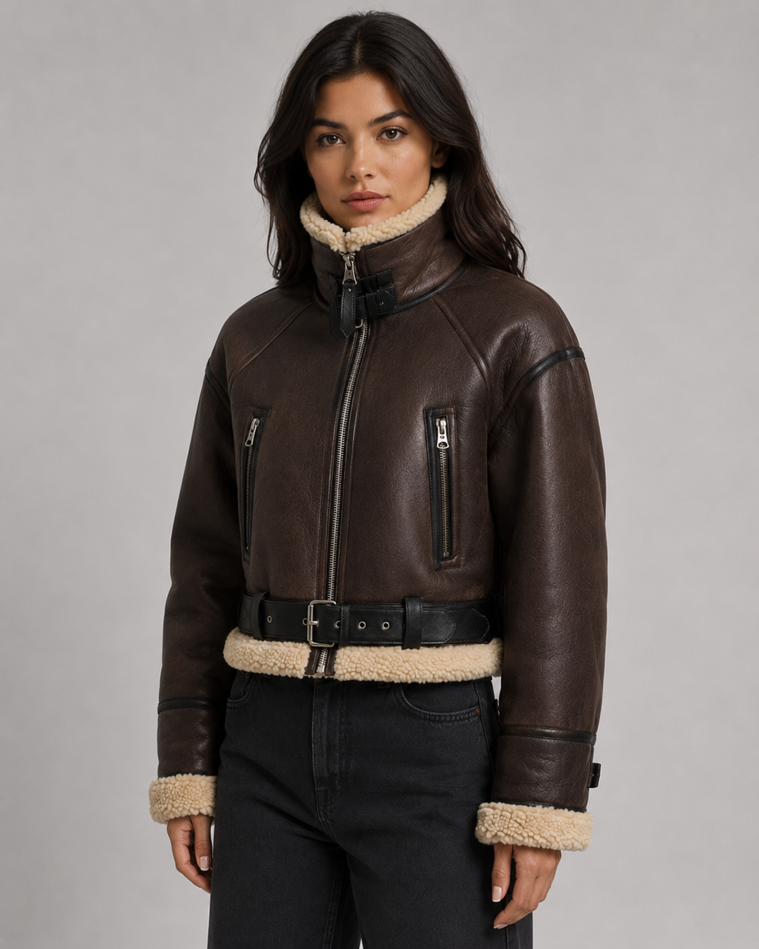 YASMINE | VESTE EN SIMILICUIR COURTE