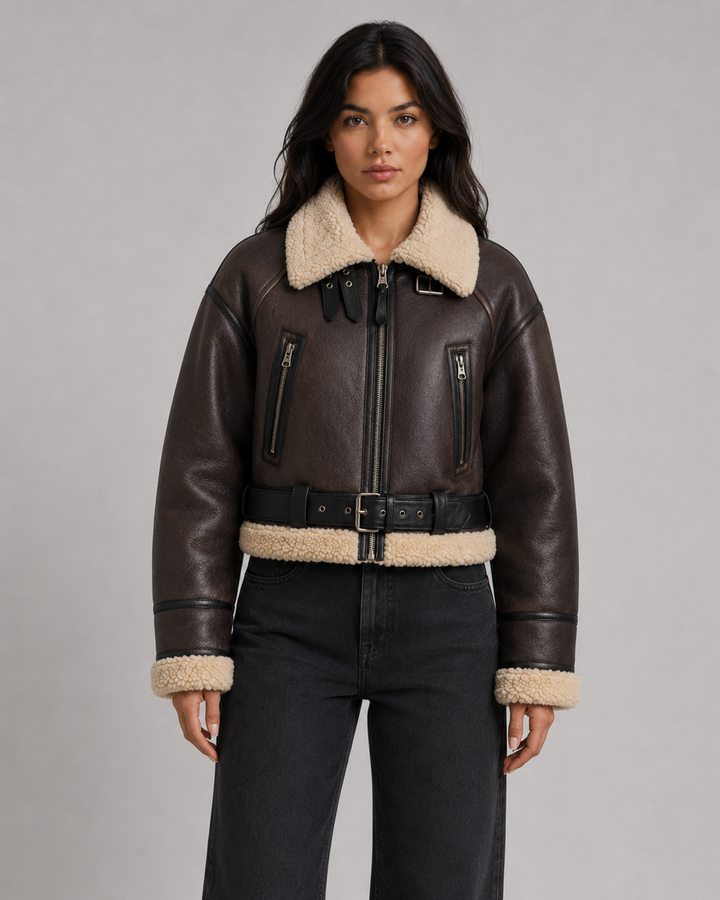 YASMINE | VESTE EN SIMILICUIR COURTE