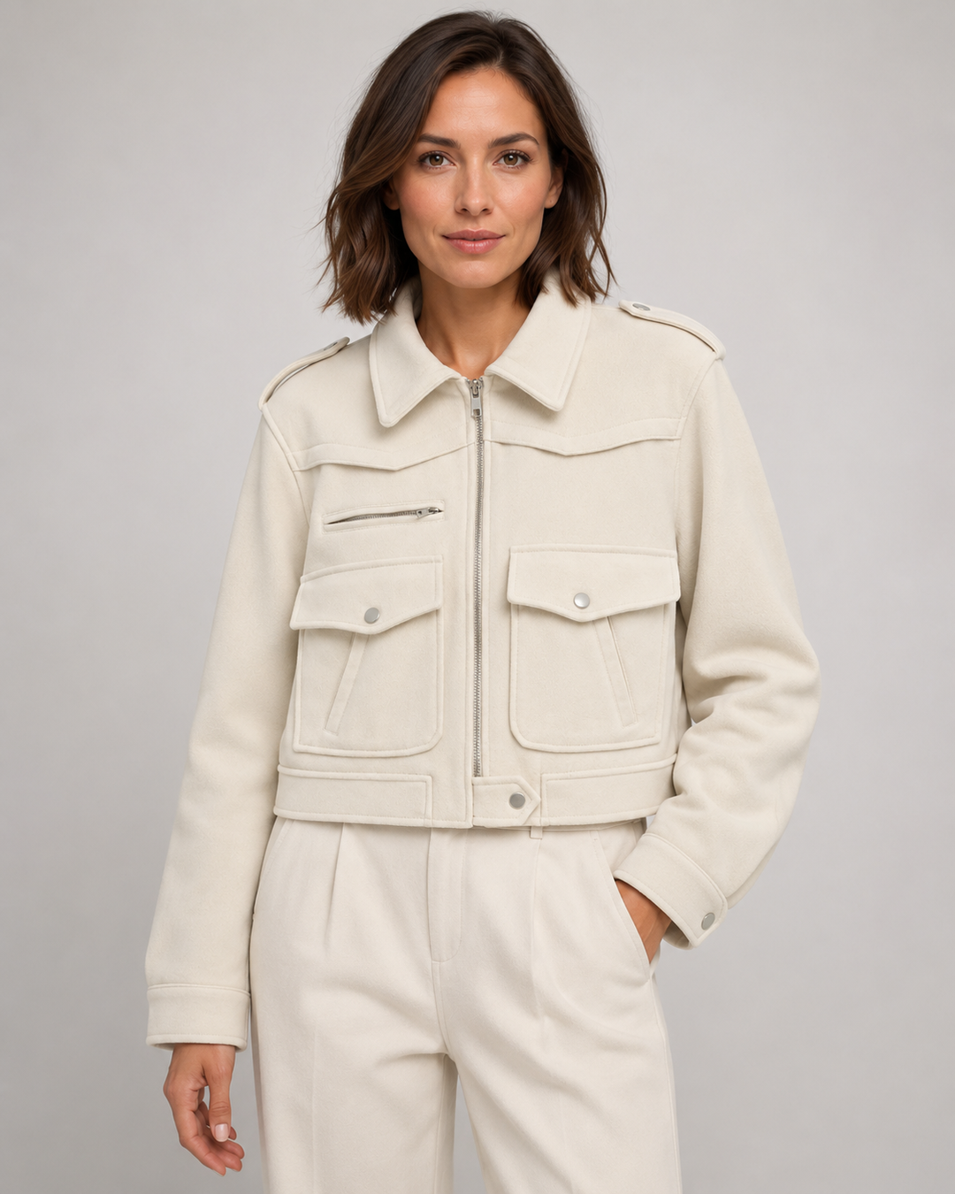 MARION | VESTE EN SIMILICUIR COURTE