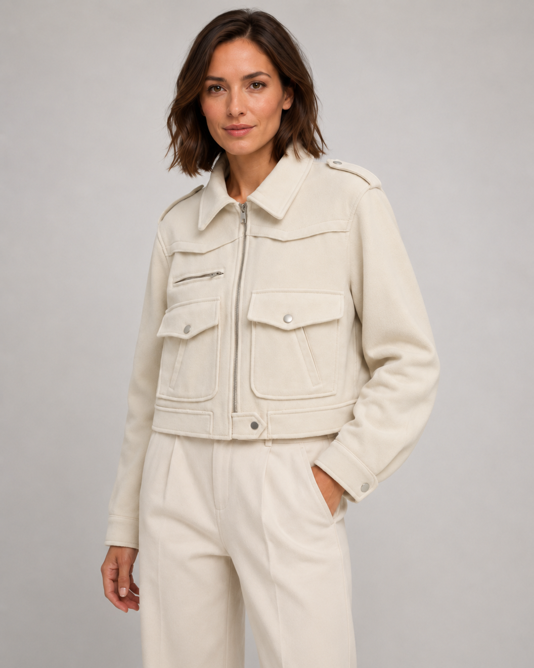 MARION | VESTE EN SIMILICUIR COURTE