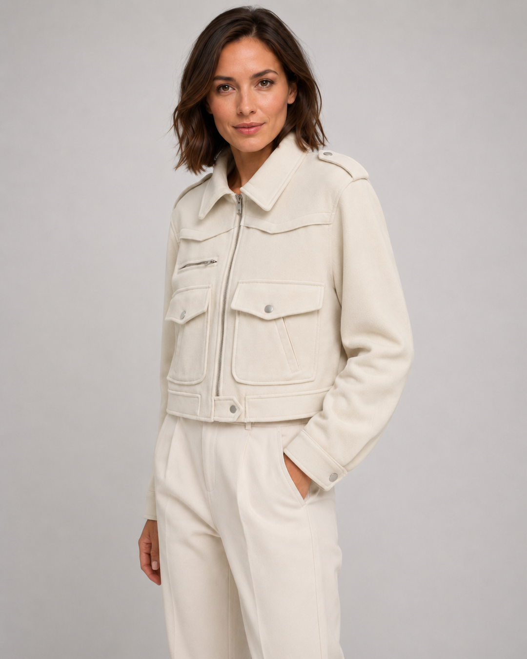 MARION | VESTE EN SIMILICUIR COURTE