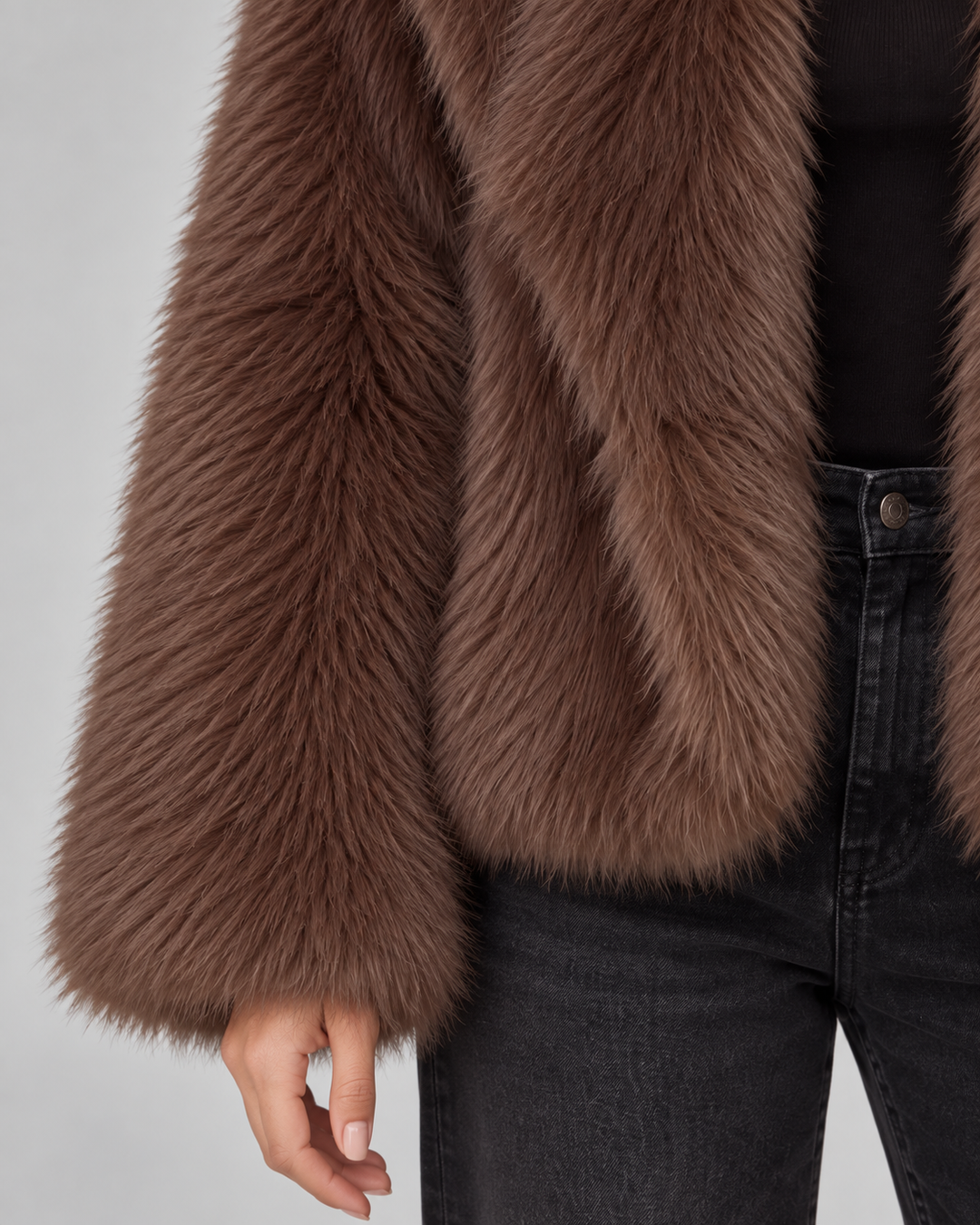 RACHEL | VESTE EN FAUSSE FOURRURE COURTE