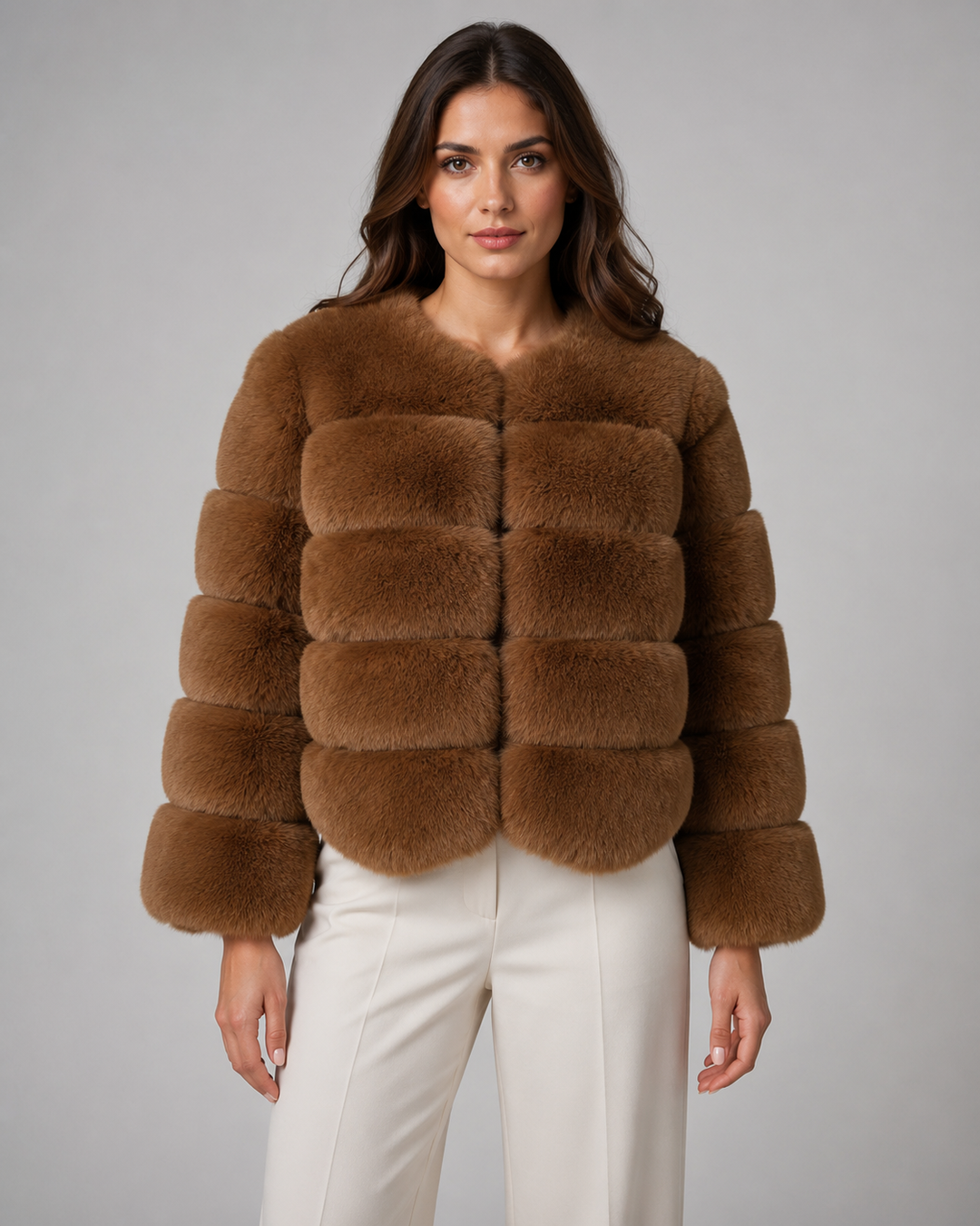 JOËLLE | VESTE EN FAUSSE FOURRURE COURTE
