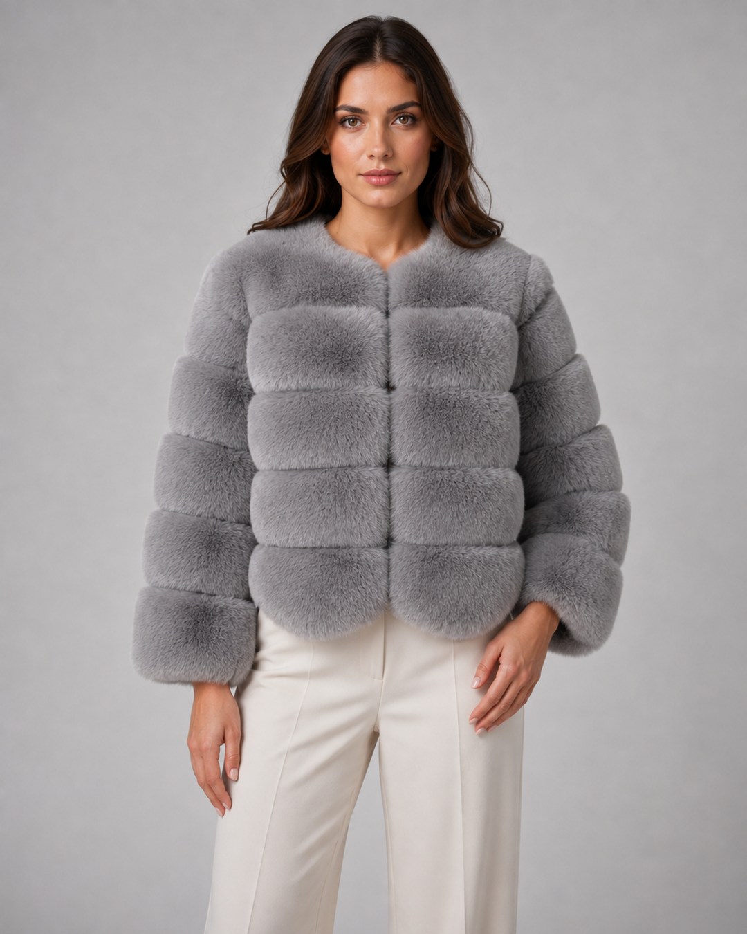 JOËLLE | VESTE EN FAUSSE FOURRURE COURTE