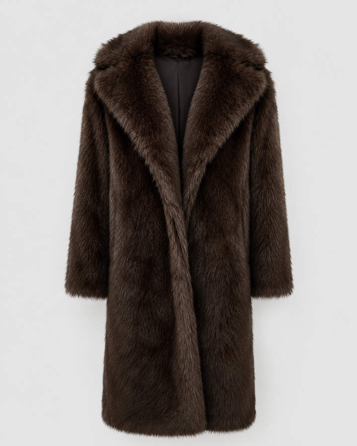 BÉNÉDICTE | MANTEAU EN FAUSSE FOURRURE LONG