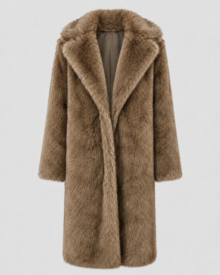 BÉNÉDICTE | MANTEAU EN FAUSSE FOURRURE LONG
