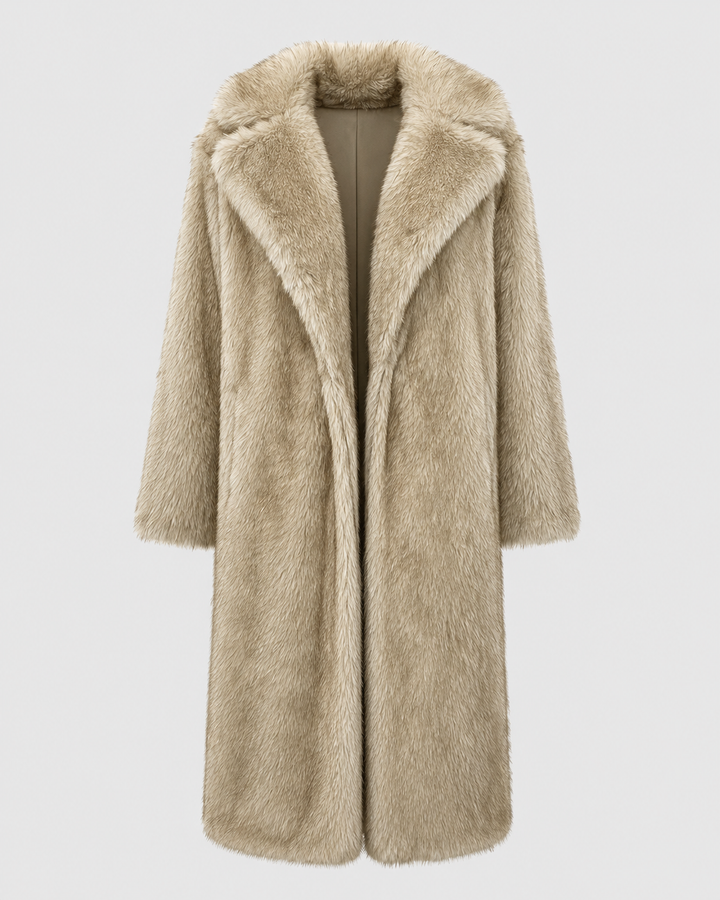 BÉNÉDICTE | MANTEAU EN FAUSSE FOURRURE LONG