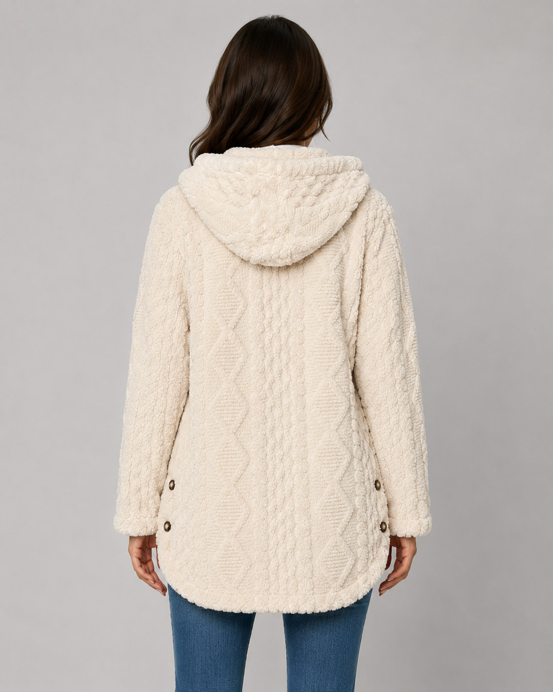 FLEUR | VESTE TEDDY À CAPUCHE