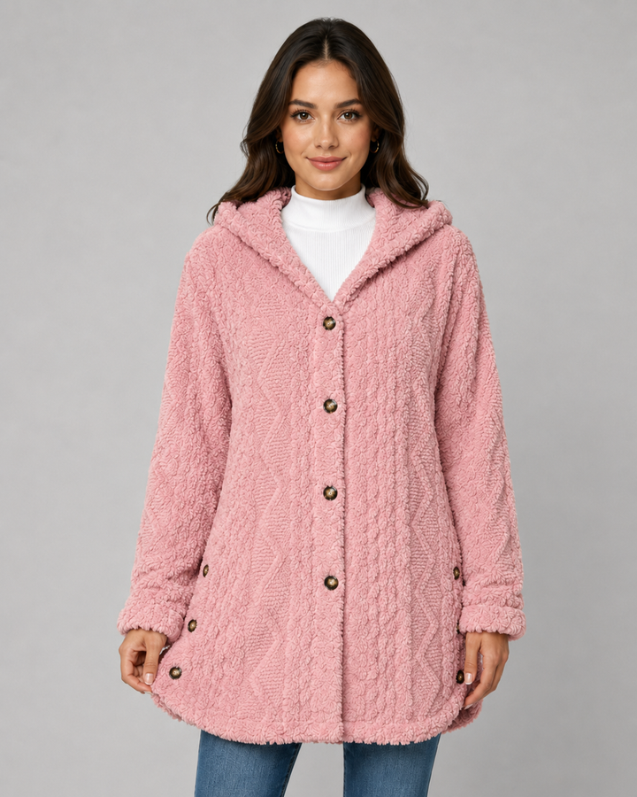 FLEUR | VESTE TEDDY À CAPUCHE