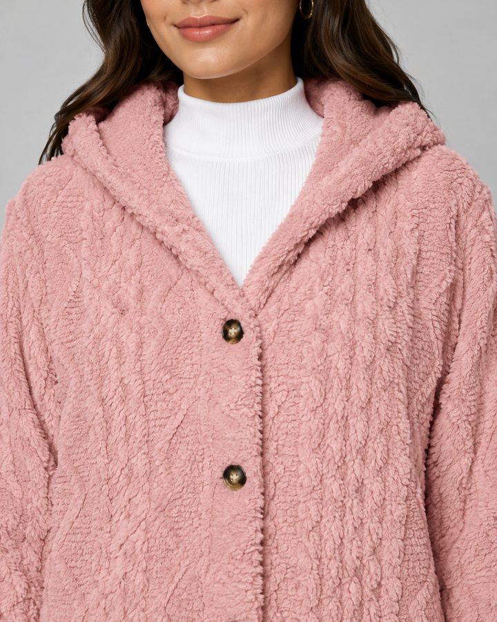 FLEUR | VESTE TEDDY À CAPUCHE