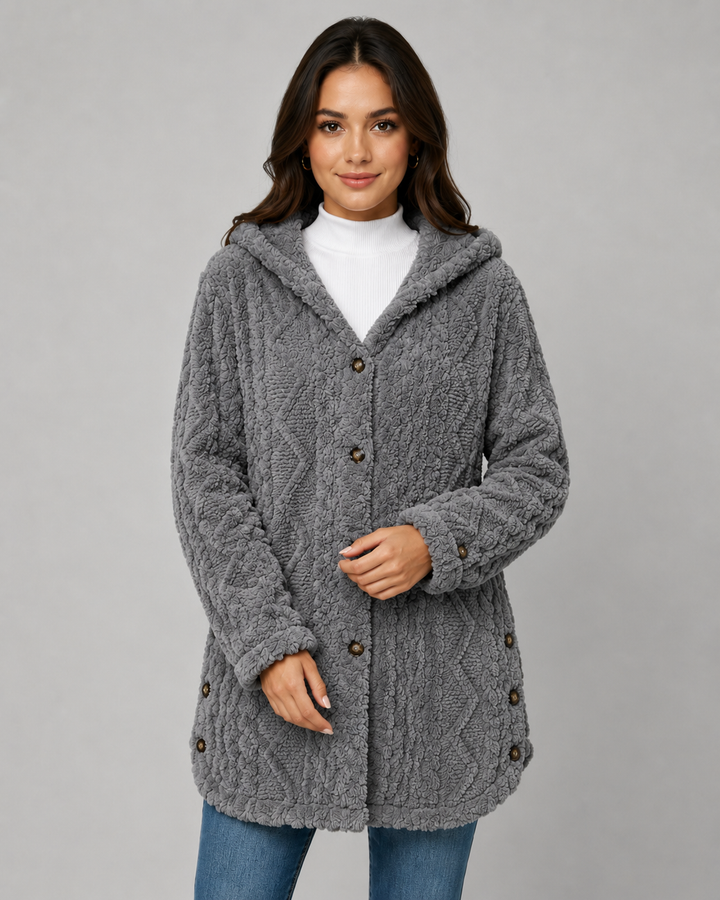 FLEUR | VESTE TEDDY À CAPUCHE