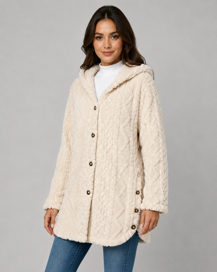 FLEUR | VESTE TEDDY À CAPUCHE