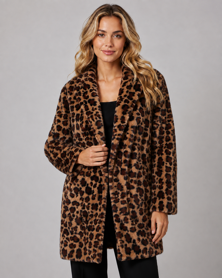 LÉONIE | MANTEAU EN FAUSSE FOURRURE LONG