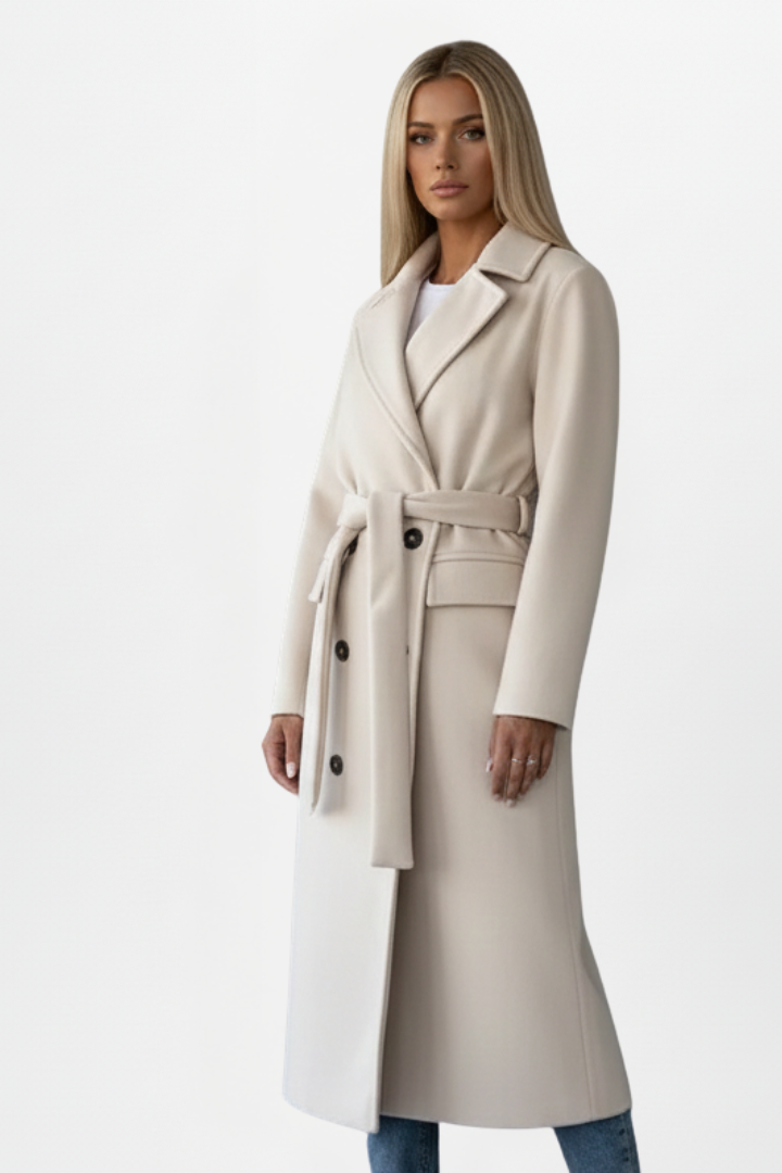 BRIGITTE | MANTEAU LONG CEINTURÉ