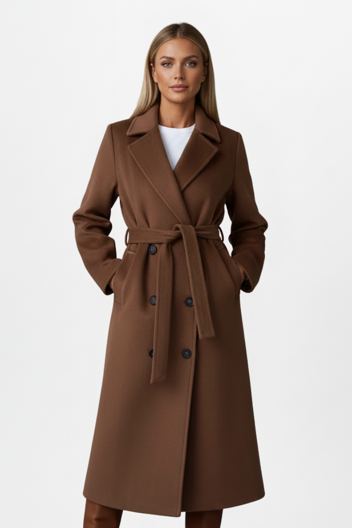 BRIGITTE | MANTEAU LONG CEINTURÉ