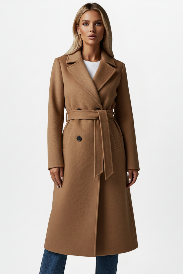 BRIGITTE | MANTEAU LONG CEINTURÉ