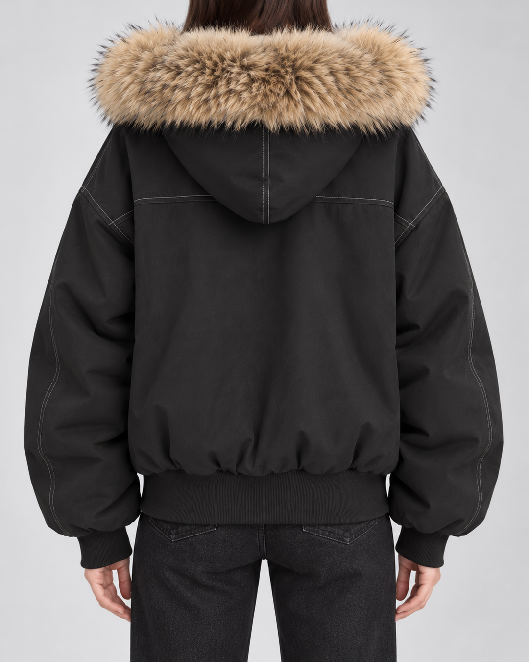 ODILE | VESTE EN FAUSSE FOURRURE À CAPUCHE OVERSIZE