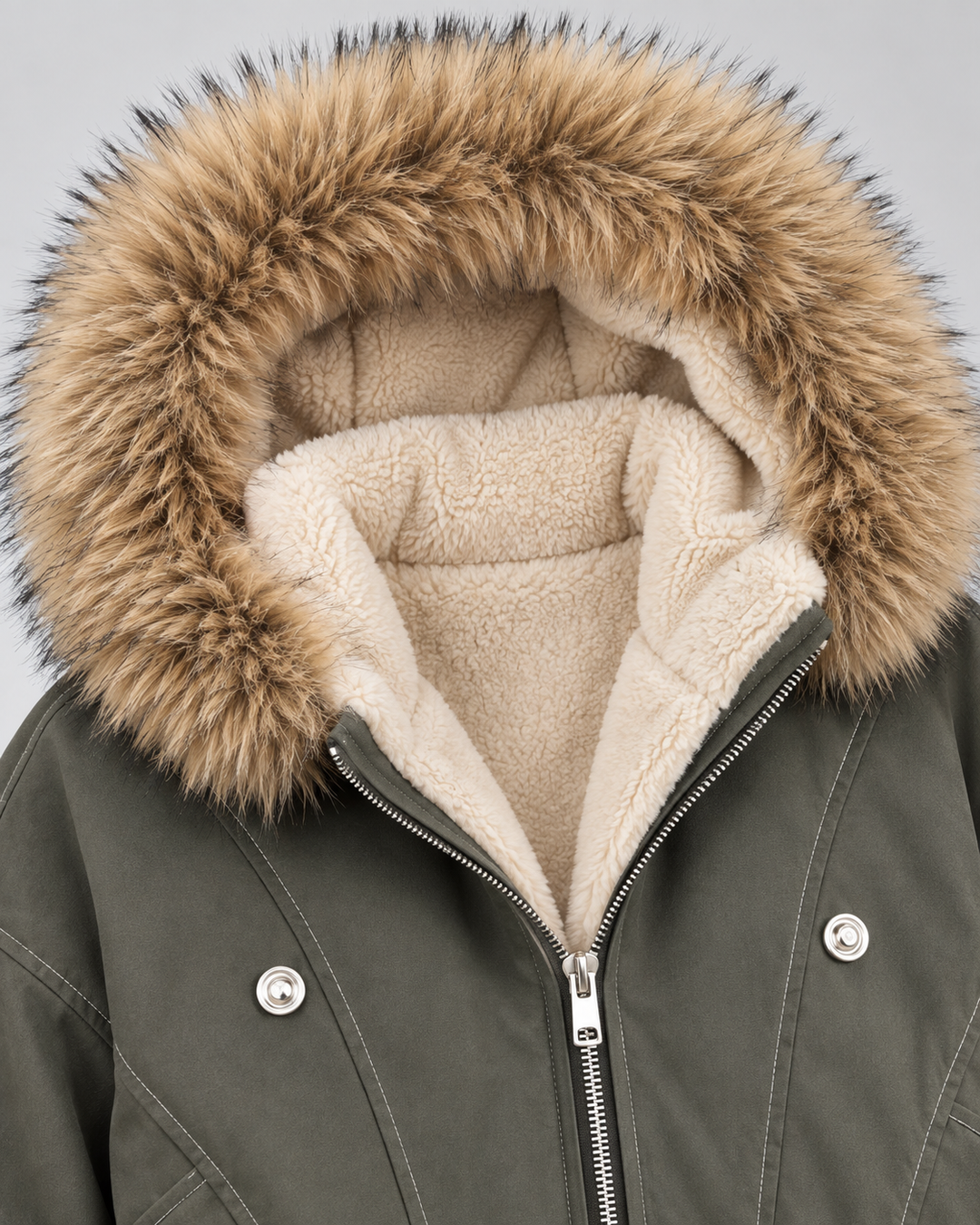 ODILE | VESTE EN FAUSSE FOURRURE À CAPUCHE OVERSIZE